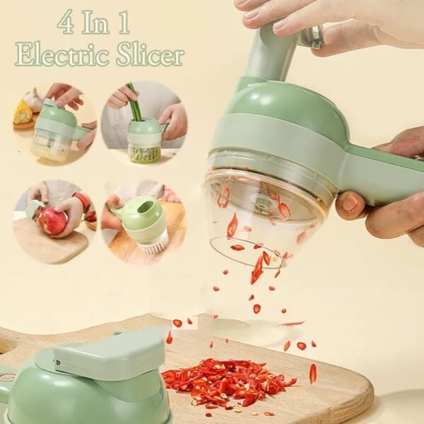 4-in-1 Handheld Electric Vegetable Cutter Set