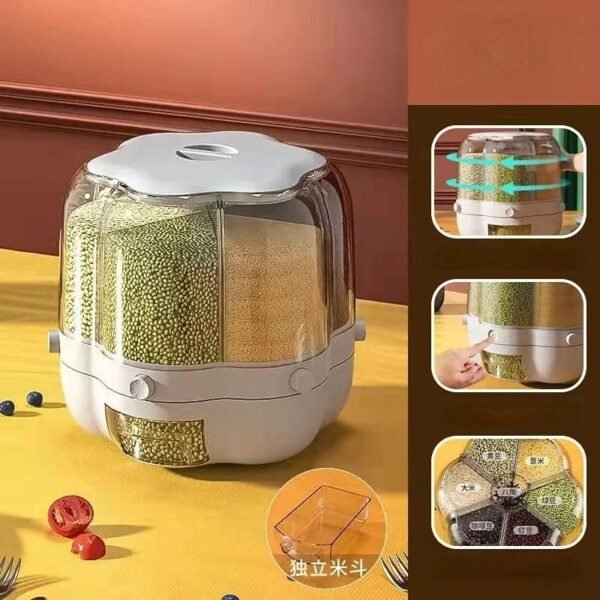 Medium 360° Rotating Cereal Dispenser ✅ Price: KSh 4,000 ✅ Capacity: 6.5kg ✅ Moisture-Proof & Airtight Seal