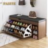 Modern Bucket Flip Shoe Cabinet with Seat
