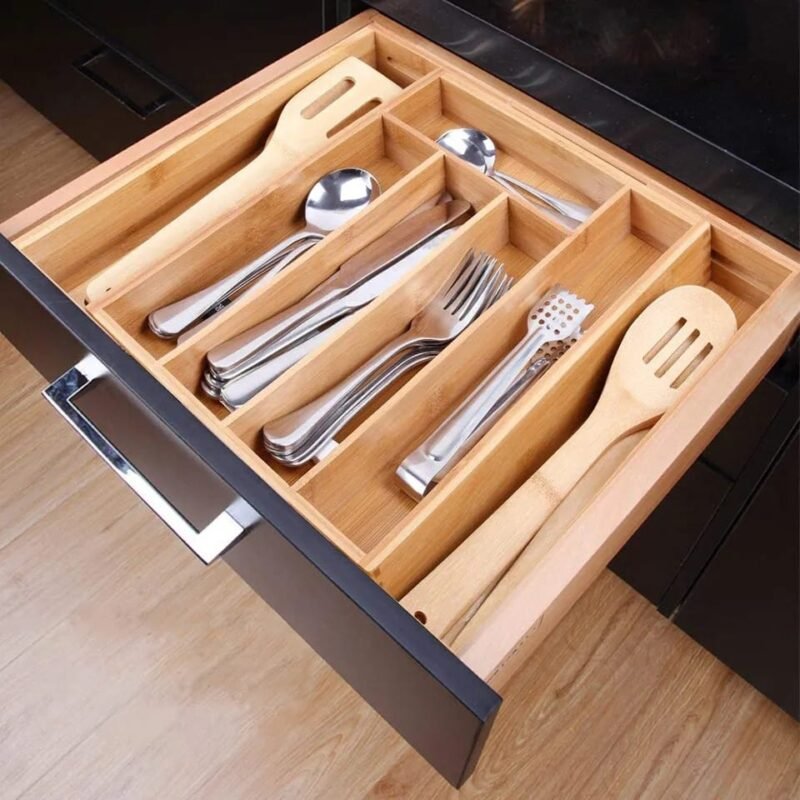 Bamboo Cutlery Organiser – Expandable