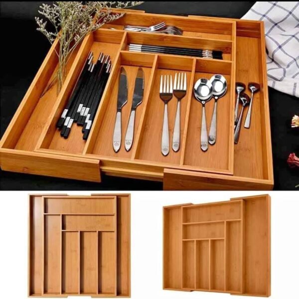 Bamboo Cutlery Organiser – Expandable